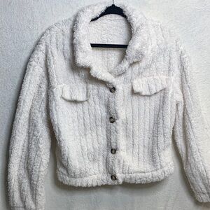 Women's White Fleece Jacket